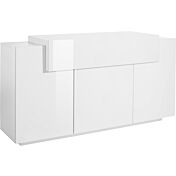 Madia moderna di design con 3 ante e una ribalta in finitura Bianco 