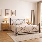 Promozione letto in ferro + rete + materasso, 160x190, Nero grafite