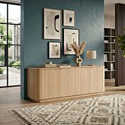 Madia 4 ante con fianchi stondati, L.230 H.76 P.43, Rovere Lindberg