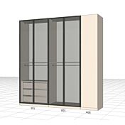Armadio 5 ante battenti con vetro fumè
