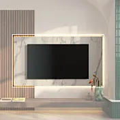 Pannello per TV, L.180 H.100 P.2, effetto Marmo Bianco