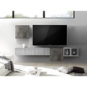 Pareti attrezzate soggiorno moderno di design Ossido e Artico