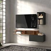 Parete attrezzata 150x30x126 h cm, Mercure e Bronzo, collezione Logica