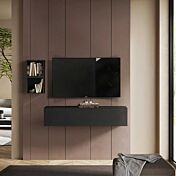 Parete attrezzata, Soggiorno moderno, finitura Lava