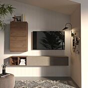 parete sospesa legno scuro