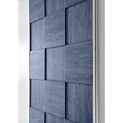 Camera completa con letto blu in tessuto imbottito con armadio Miss H.230