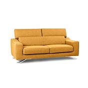 Divano moderno Halti, 3 posti, colore Corallo, made in Italy