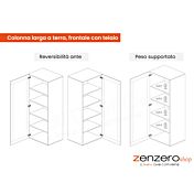 Elegante Colonna larga a terra ad un'anta, frontale con telaio