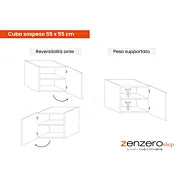 Mobile da ingresso con specchio e colonna, finitura bianco laccato lucido