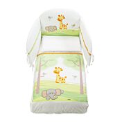 Culla neonati Melman bianca  con ruote e decori colorati