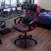 Poltrona Gaming con braccioli in finitura Rosso e Nero, imbottitura in PU