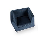 Poltrona di design, finitura Blu in tessuto sfoderabile