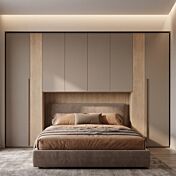 Armadio ponte matrimoniale, L.412 H,295, Rovere nordico e Visone