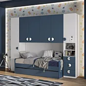 Divano letto con seconda rete estraibile, Navy