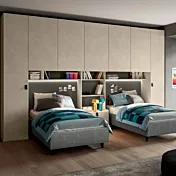 Armadio doppio ponte per camerette, Sandstone e Grigio cenere, L.397