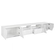 Innovativo Porta TV moderno Bianco lucido, Made in Italy 