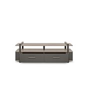 Porta TV industrial con 2 cassetti in finitura Antracite e Quercia