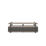 Porta TV industrial con 2 cassetti in finitura Antracite e Quercia