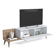 Mobile Tv Ankara a 2 ribalte, Bianco e rovere