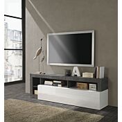 Soggiorno moderno composto da 2 madie e un portv Tv in finitura bianco e ossido