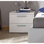 Set moderno per zona notte con Comò e Comodini, bianco opaco e grigio