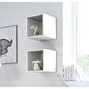 Cameretta moderna con letto in ecopelle e armadio vertigo bianco