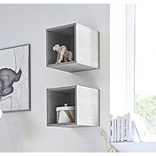 Cameretta bianco opaco e grigio artico con letto singolo