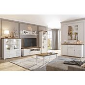 Madia 3 ante e 1 cassetto, finitura bianco frassinato e rovere 