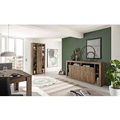 Libreria dispensa, colonna di design a 1 anta moderna, finitura Mercure