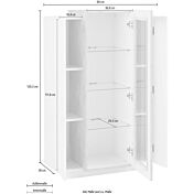 Vetrina moderna scontata Bianca, 100% Made in Italy