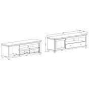 Porta TV composto da 1 anta e 1 cassetto, bianco frassinato e rovere 