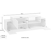 Mobile televisione L.160 cm in offerta, colore Bianco 