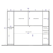 Armadio a ponte, Bianco laccato opaco e Blu navy, L.294 H.240