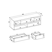 Moderno Porta TV L.160 cm finitura Bianco opaco