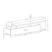 Porta TV con cassetto, finitura antracite L.219 cm