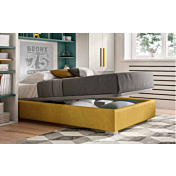 Letto Sommier con contenitore senza testata in finitura Senape