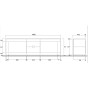 Mobile porta TV "Beta" Laccato Bianco Lucido 181x56