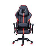 Poltrona da gaming in ecopelle nero/rossa