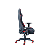 Poltrona da gaming in ecopelle nero/rossa, ruote con freno