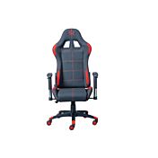 Poltrona da gaming in ecopelle nero/rossa, ruote con freno