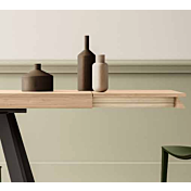 Tavolo moderno allungabile Oslo in finitura Noce gold e Grigio nero opaco