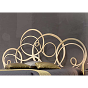 Letto in ferro battuto  Beethoven, color marrone anticato oro, made in Italy