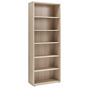 Libreria Leonardo con 5 ripiani in finitura Rovere e Nero chalet