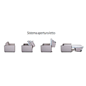 Divano letto moderno a 3 posti in finitura Antracite