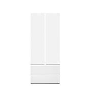 Armadio multiuso Bianco con 3 ripiani e 2 cassetti