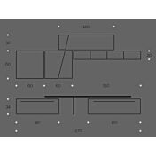 Parete attrezzata con pensili e libreria,  disponibile in diverse finiture, Made in Italy