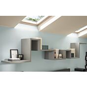 Libreria di design sospesa Moretti Compact, color grigio alluminio
