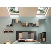 Libreria di design sospesa Moretti Compact, color grigio alluminio