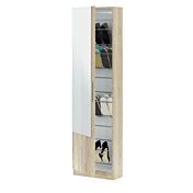Scarpiera ad 1 anta con specchio, finitura rovere canadian