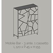 Madia alta 3 ante, 1 cassetto, con dettagli geometrici